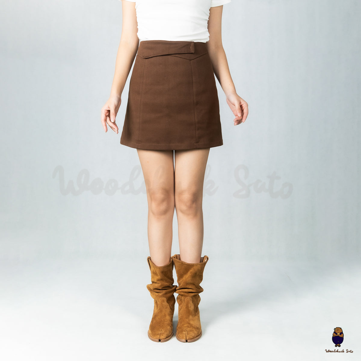 WoodchuckSato Brown Cow Suede Slouchy Western Boots with Low Heel ...