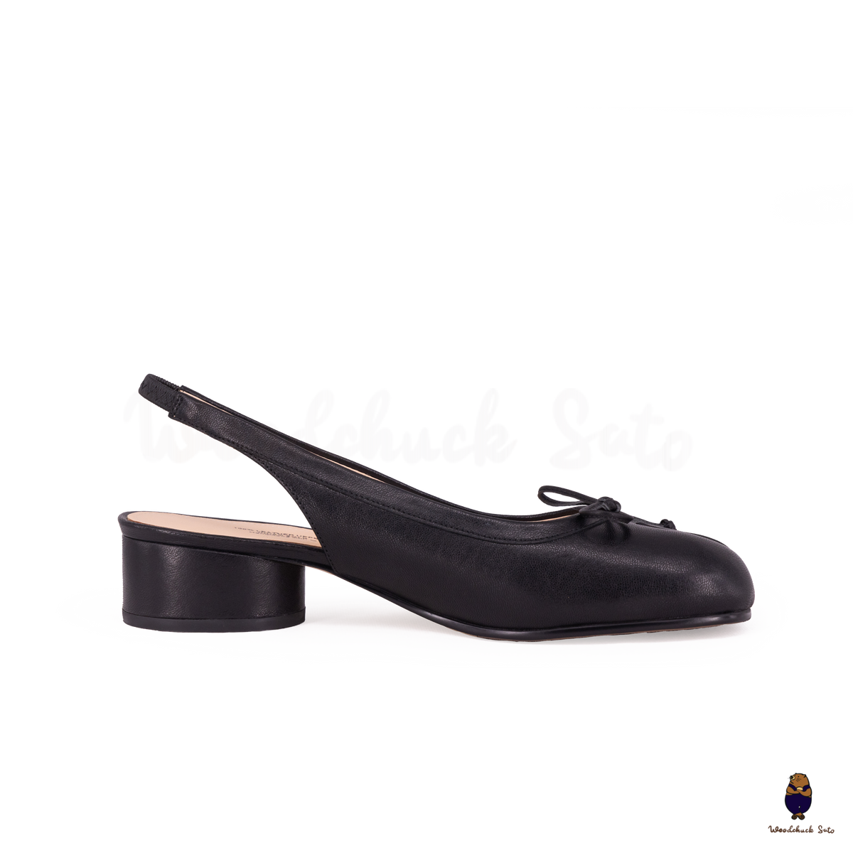 WoodChuckSato Black Tabi Split-Toe Sheep Leather Summer