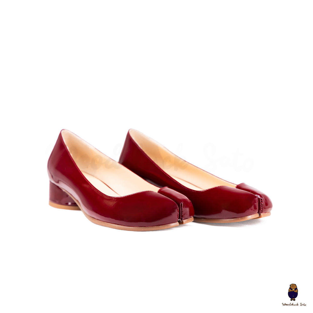 靴 @tubaki? WoodChuckSato Red Patent Leather Tabi Mary Janes with 3cm