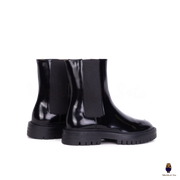 WoodChuckSato Bottines Chelsea élastiques en cuir de vache à bout fendu Tabi pour homme et femme avec semelle épaisse à crampons, tailles EU 35-47