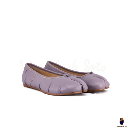 WoodchuckSato Violet Fold Leather Tabi Ballet Flats – WoodChuckSato
