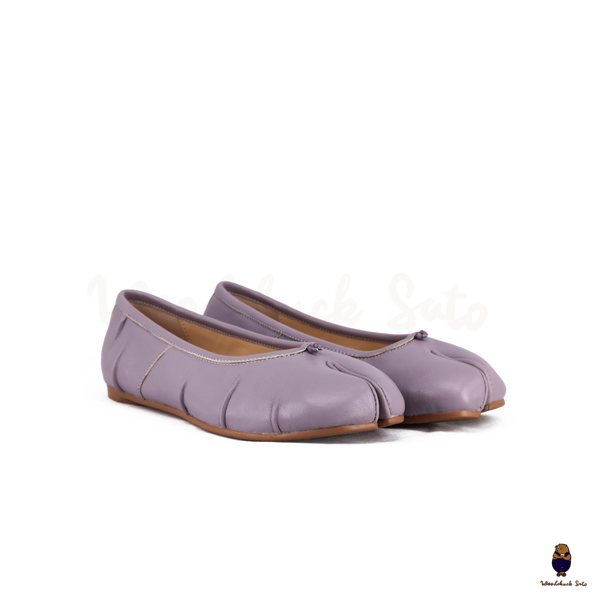 WoodchuckSato Violet Fold Leather Tabi Ballet Flats