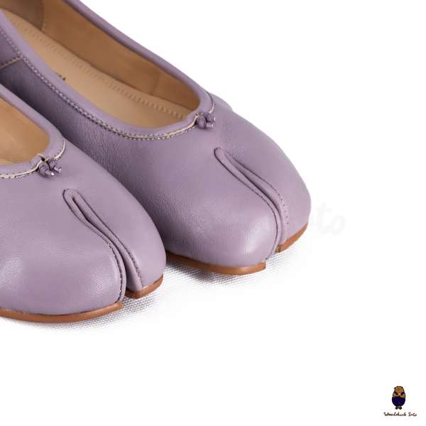 WoodchuckSato Violet Fold Leather Tabi Ballet Flats
