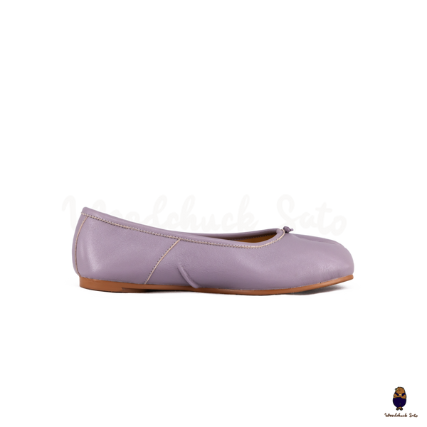 WoodchuckSato Violet Fold Leather Tabi Ballet Flats