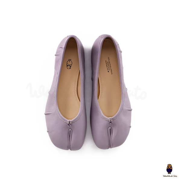 WoodchuckSato Violet Fold Leather Tabi Ballet Flats