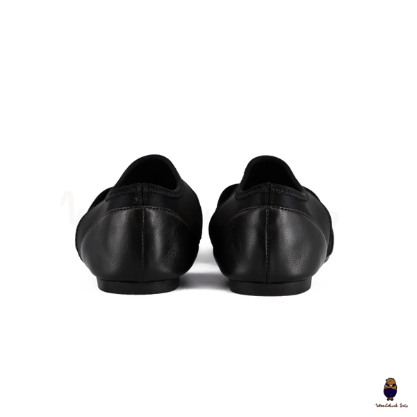 WoodchuckSato Black Leather & Lycra Tabi Cut-Out Flats