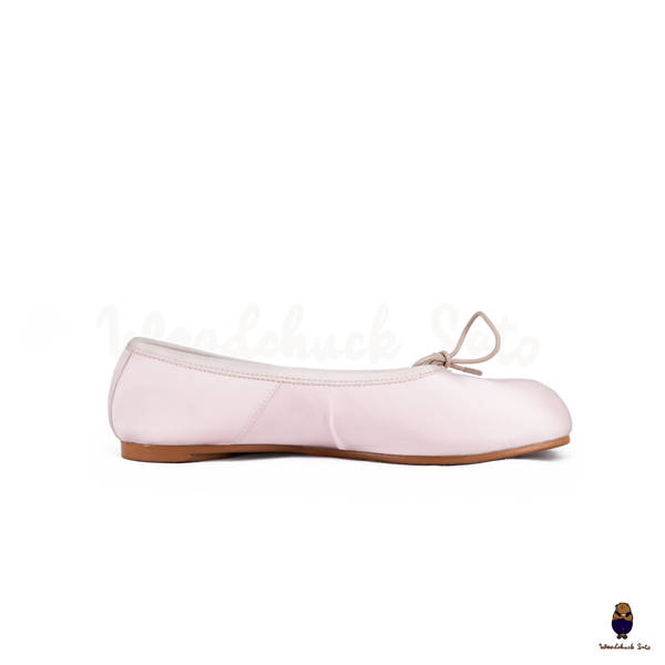 WoodchuckSato Pink Vegan Bow Tabi Ballet Flats