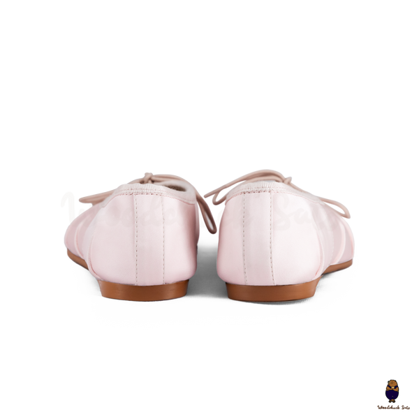 WoodchuckSato Pink Vegan Bow Tabi Ballet Flats