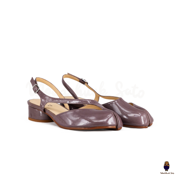 WoodchuckSato Mina Mauve Taupe Open-Side Tabi Heels