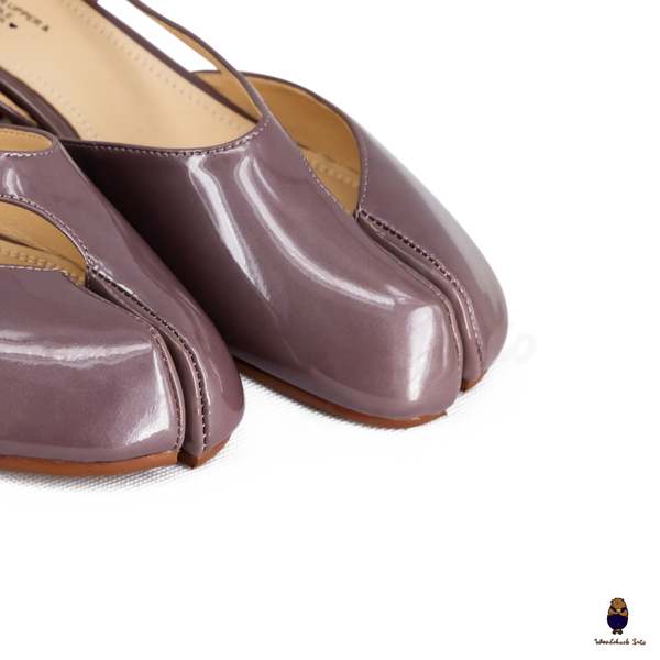 WoodchuckSato Mina Mauve Taupe Open-Side Tabi Heels