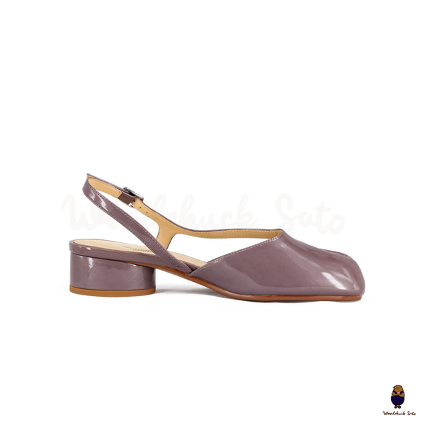 WoodchuckSato Mina Mauve Taupe Open-Side Tabi Heels