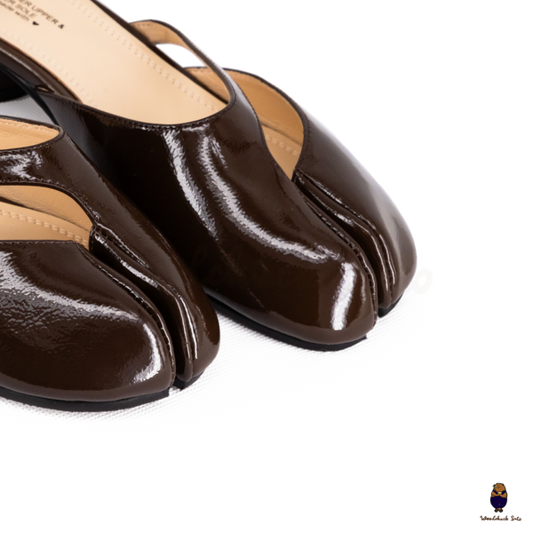 WoodchuckSato Mina Dark Brown Ankle-Strap Tabi Heels