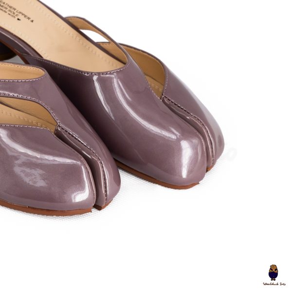 WoodchuckSato Mina Mauve Taupe Ankle-Strap Tabi Heels