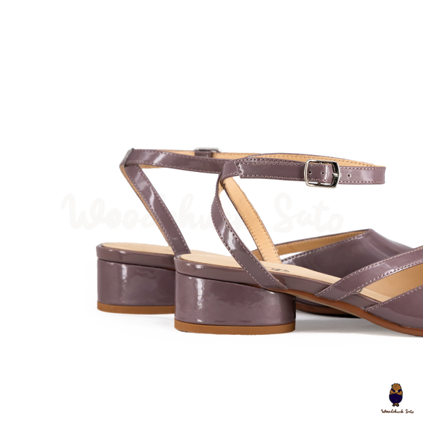 WoodchuckSato Mina Mauve Taupe Ankle-Strap Tabi Heels