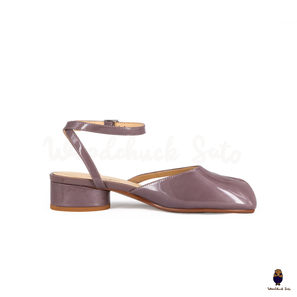 WoodchuckSato Mina Mauve Taupe Ankle-Strap Tabi Heels