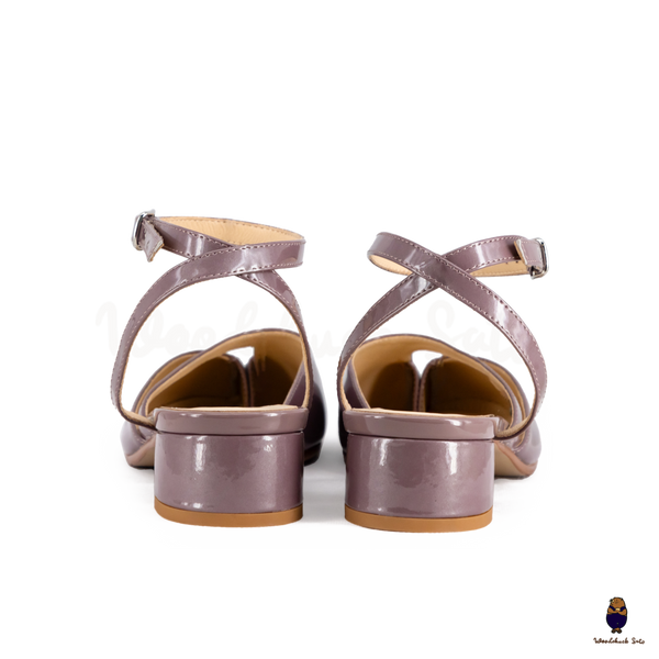 WoodchuckSato Mina Mauve Taupe Ankle-Strap Tabi Heels