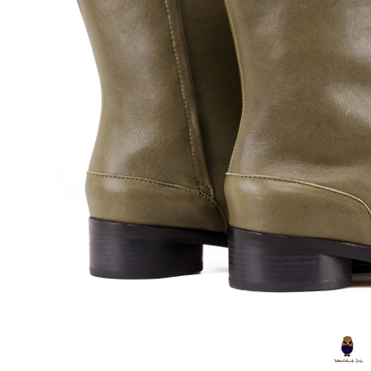 tall_mochaさん用2 WoodchuckSato Olive Green Cow Leather Tabi Ankle Boots with