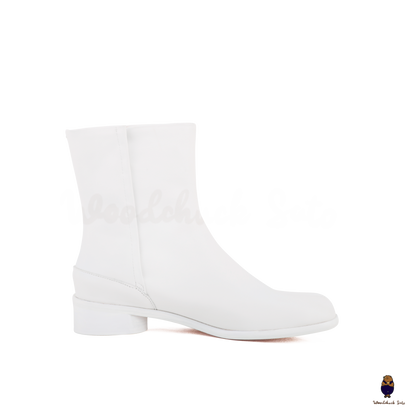 【WOOHWA】SOFT PLEATS BOOTS CUT PT WoodChuckSato Women's Men's Pink Tabi Split-Toe Cow Leather
