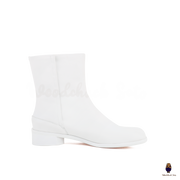 WoodchuckSato Japanese White Cow Leather Tabi Ankle Boots 3 cm