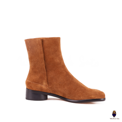 WoodChuckSato Women's Men's Caramel Brown Tabi Split-Toe