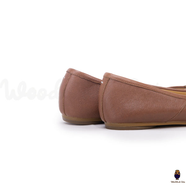 Unisex-Tabi-Sandalen aus braunem Leder, Größe 35-45