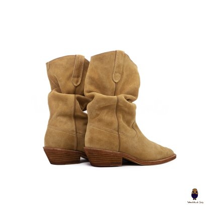 【WOOHWA】SOFT PLEATS BOOTS CUT PT WoodChuckSato Women's Men's Black Tabi Split-Toe Cow Leather