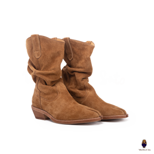 WoodChuckSato Women's Men's Bovine Tabi Split-Toe Brown Western Anti-Suede Leather Boots Sizes EU 35-45