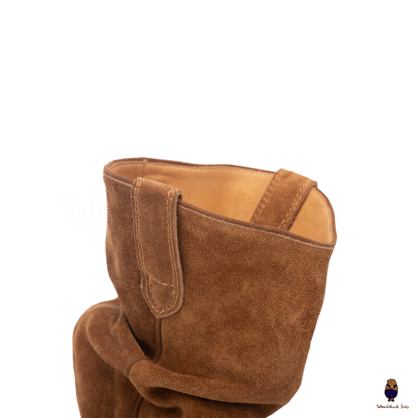 WoodChuckSato Women's Men's Bovine Tabi Split-Toe Brown Western Anti-Suede Leather Boots Sizes EU 35-45