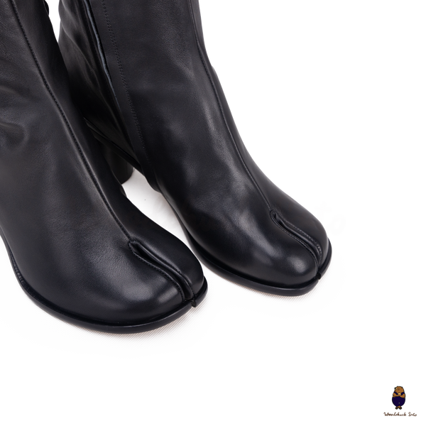 Botas hasta la rodilla de piel negra para hombre y mujer talla 35-45