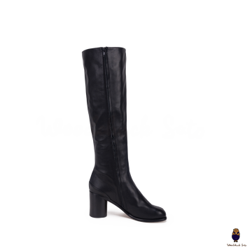 Botas hasta la rodilla de piel negra para hombre y mujer talla 35-45