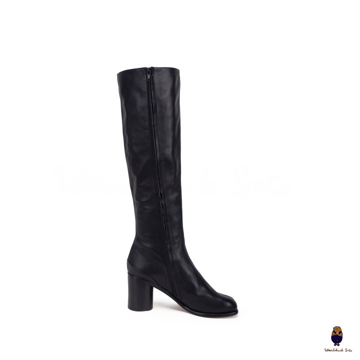 Botas hasta la rodilla de piel negra para hombre y mujer talla 35-45
