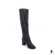 Botas hasta la rodilla de piel negra para hombre y mujer talla 35-45