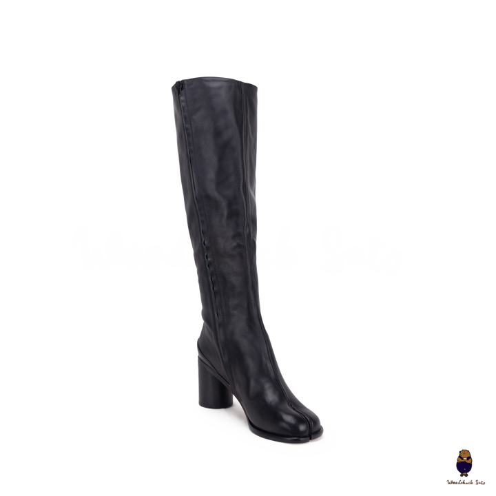 Botas hasta la rodilla de piel negra para hombre y mujer talla 35-45