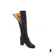 Botas hasta la rodilla de piel negra para hombre y mujer talla 35-45