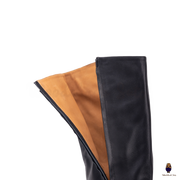 Botas hasta la rodilla de piel negra para hombre y mujer talla 35-45