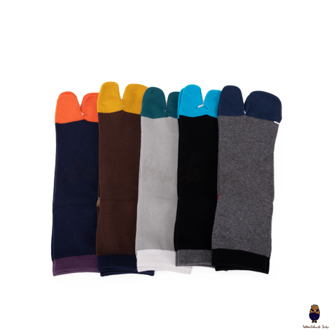 Japanese style men's Split-Toe tabi cotton quarter anklets socks fit sizes EU39-46