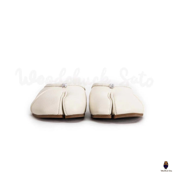 WoodChuckSato Scarpe da sabot da balletto in pelle "invecchiata" Tabi bianche da uomo con punta divisa taglie EU 35-45