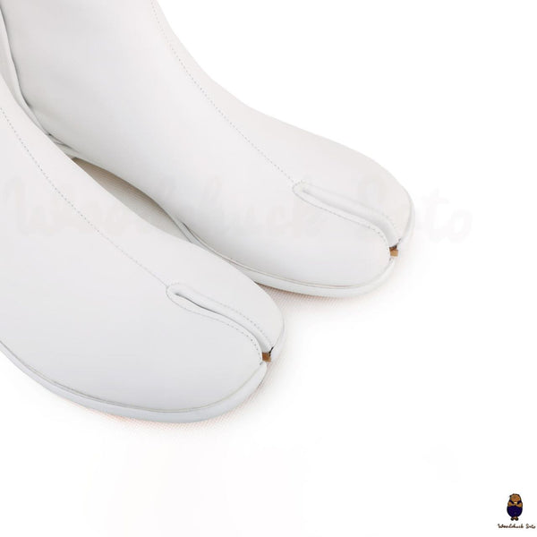 Unisex-Leder-Tabi-Stiefel mit geteilter Zehenpartie und 3 cm Absatzhöhe