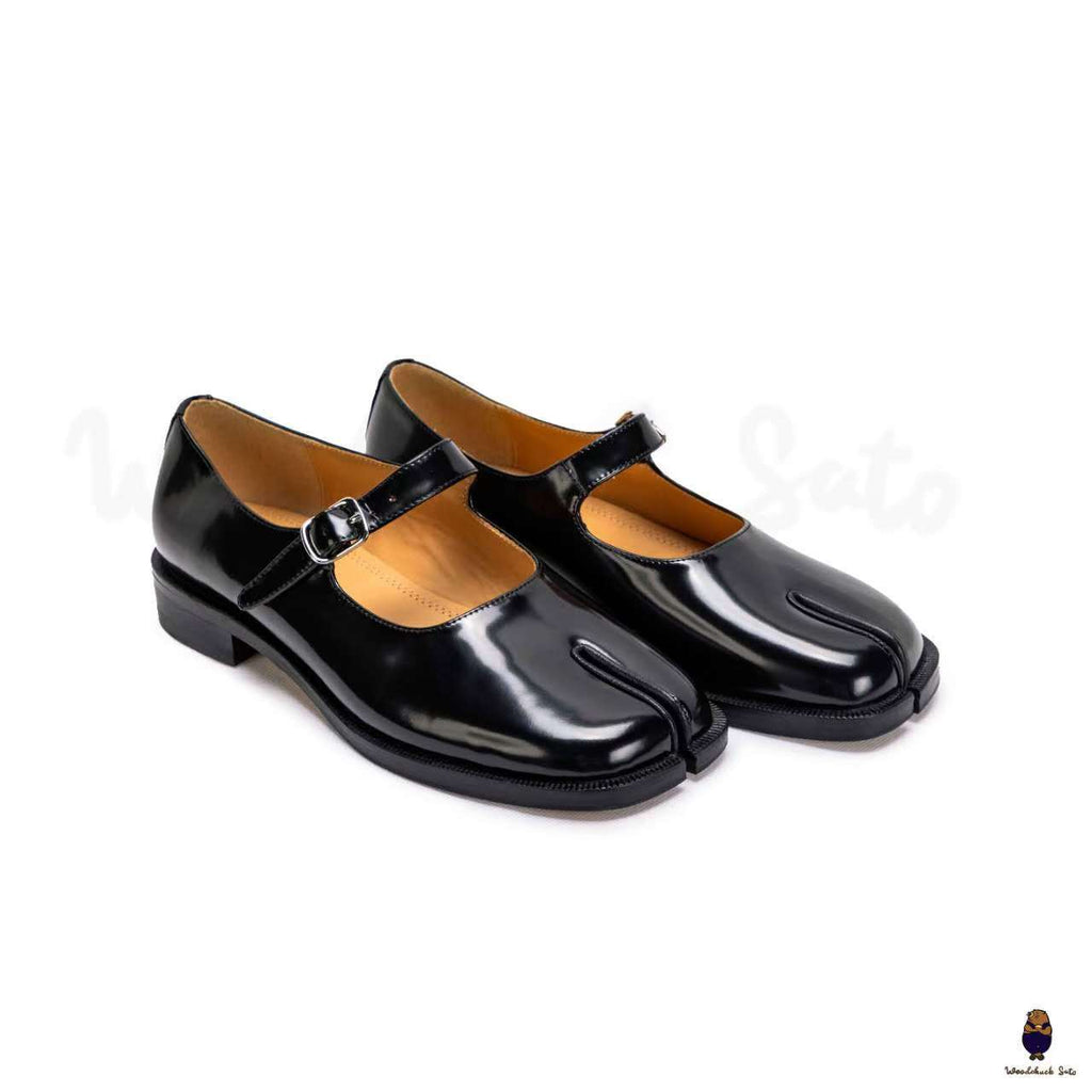 WoodChucksato women s men s Black Patent Calf Leather Tabi Mary Jane S WoodChuckSato