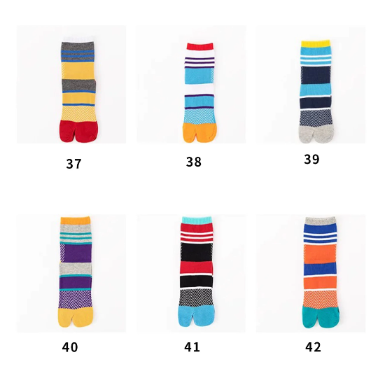 Calcetines tobilleros tabi con punta dividida para hombre y mujer de estilo japonés, tallas EU39-45