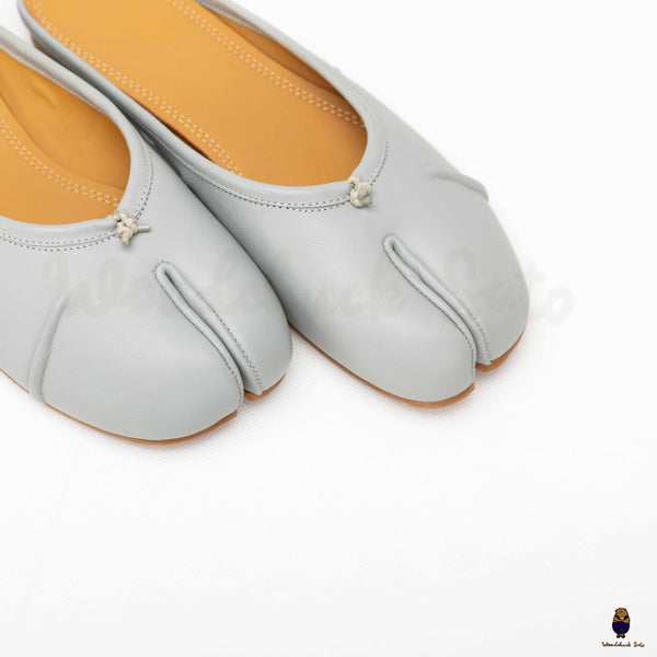 WoodChuckSato Scarpe da sabot da balletto in pelle "invecchiata" Tabi da uomo azzurre con punta divisa taglie EU 35-45