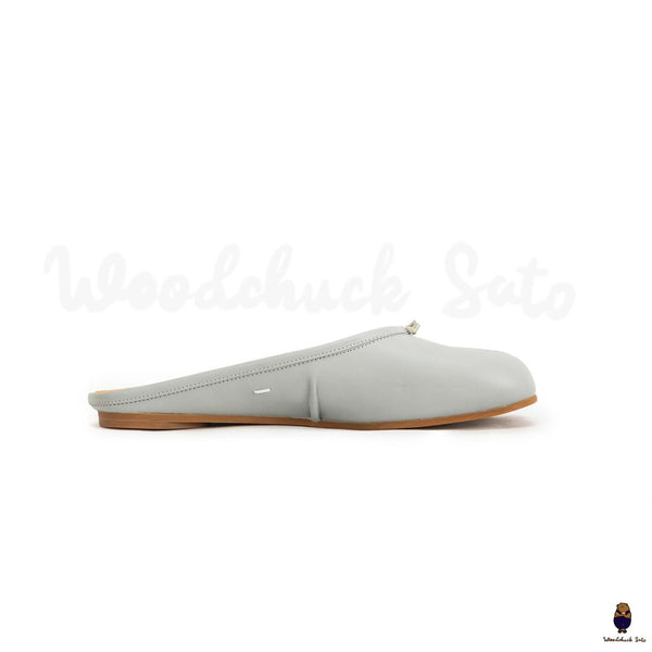 WoodChuckSato Scarpe da sabot da balletto in pelle "invecchiata" Tabi da uomo azzurre con punta divisa taglie EU 35-45