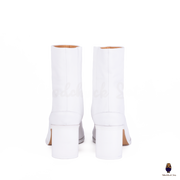 WoodchuckSato Japanese White Cow Leather Tabi Ankle Boots 6 cm