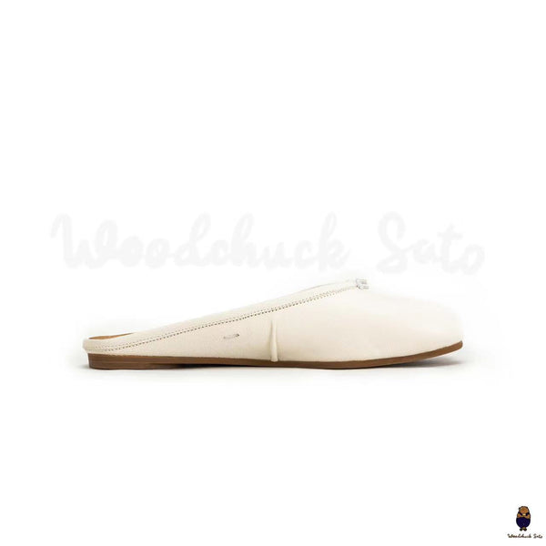 WoodChuckSato Scarpe da sabot da balletto in pelle "invecchiata" Tabi bianche da uomo con punta divisa taglie EU 35-45