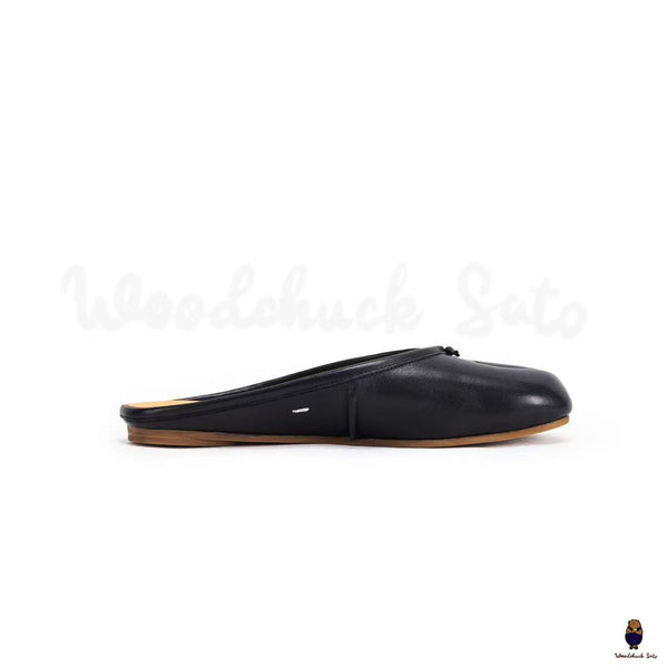 WoodChuckSato Scarpe da sabot da balletto in pelle "invecchiate" Tabi nere da uomo con punta divisa taglie EU 35-45