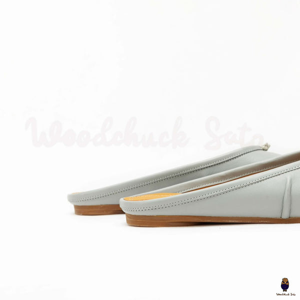 WoodChuckSato Scarpe da sabot da balletto in pelle "invecchiata" Tabi da uomo azzurre con punta divisa taglie EU 35-45