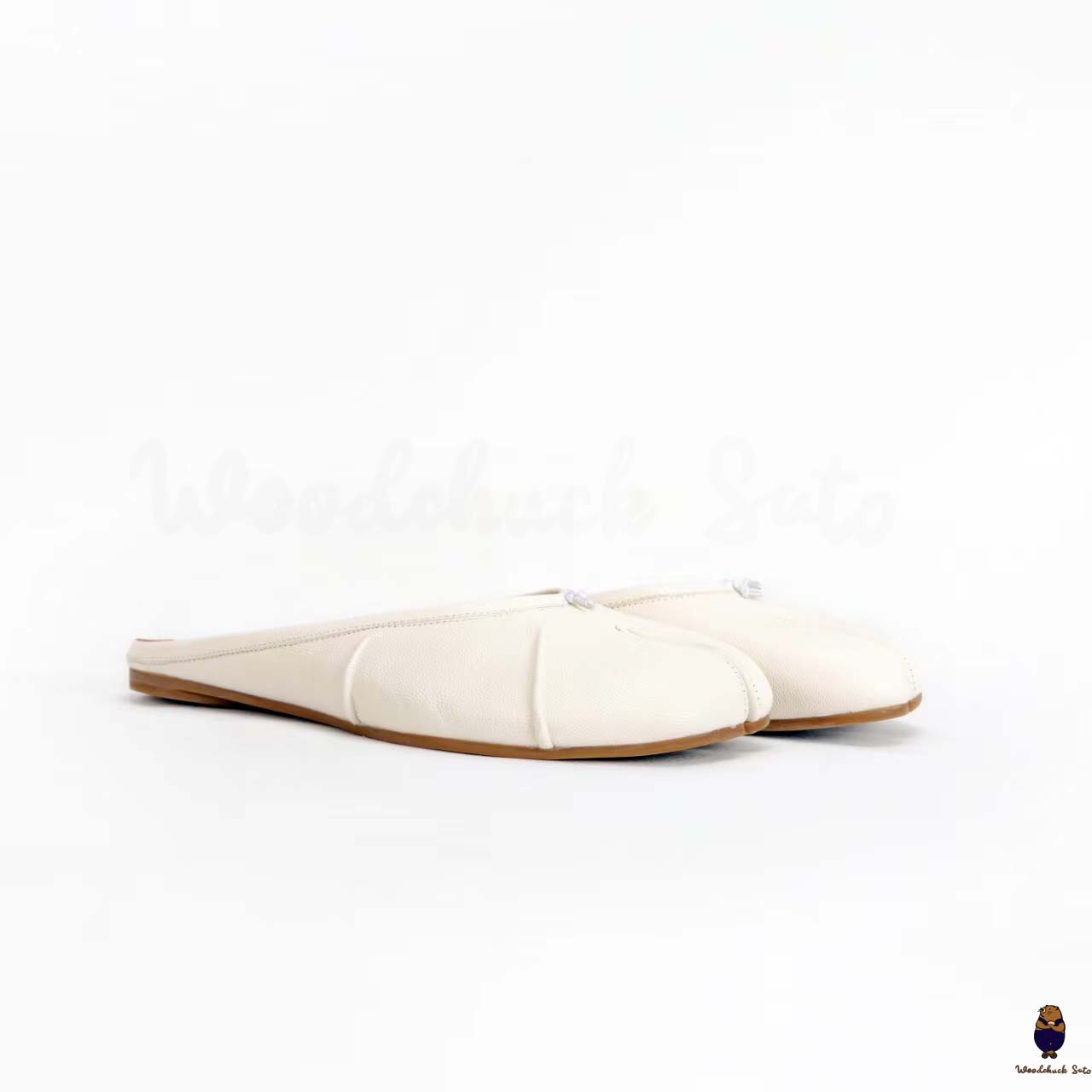 WoodChuckSato Scarpe da sabot da balletto in pelle "invecchiata" Tabi bianche da uomo con punta divisa taglie EU 35-45