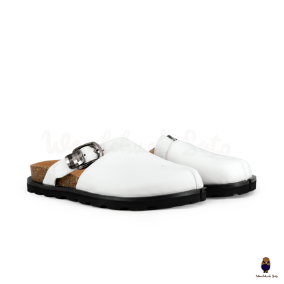 WoodchuckSato White Leather Tabi Clog Mules – WoodChuckSato