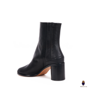 WoodChuckSato Bottes Tabi noires en cuir de vache à bout fendu pour homme et femme avec hauteur de talon de 6 cm, tailles EU 35-48