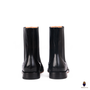 WoodChuckSato Damen Herren schwarze Tabi Split-Toe Rindsleder Pferdehaar elastische Stiefel Größen EU 35-47